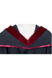 訂製香港樹仁大學市場學及消費者心理學理學碩士畢業袍 黑色方帽 紅綠色肩帶披肩 DA237